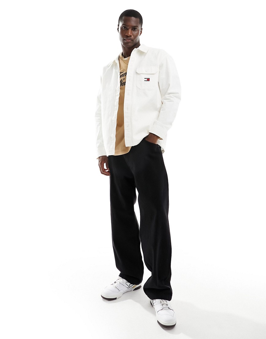 Tommy Jeans essential solid shirt in white