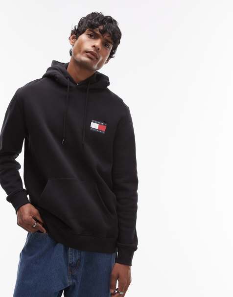 Tommy Jeans - Essential - Sort hættetrøje med flaglogo - view 1