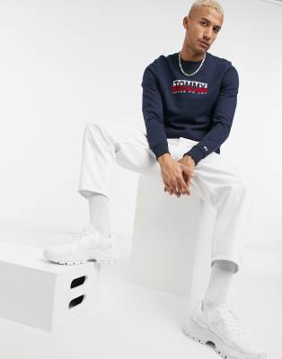 tommy jeans white crew neck