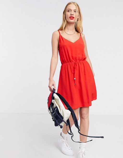Tommy Jeans essential strappy dress in red