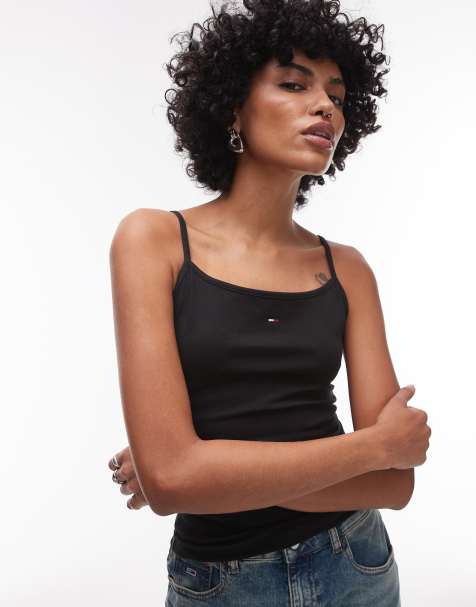 Tommy Jeans essential strappy top in black - view 1