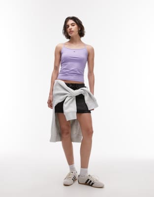 Tommy Jeans Essential Strappy Top In Purple