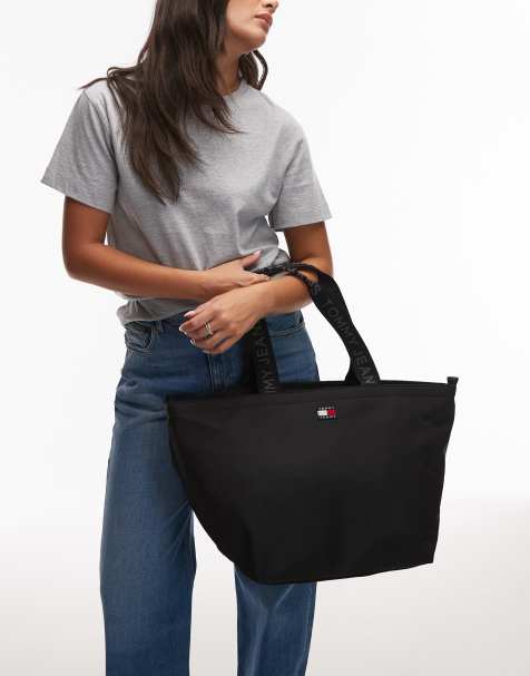 Tommy Jeans – Essential – Svart toteväska i nylon - view 1