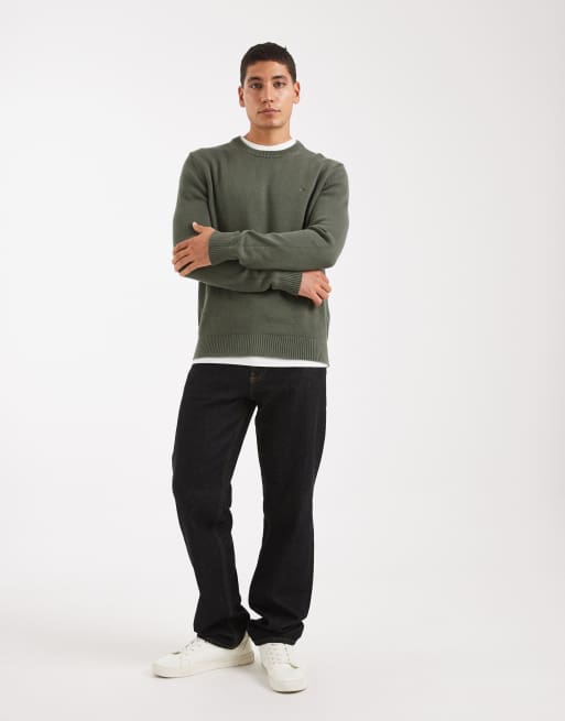 Tommy Jeans essential sweater in dark green, 2 of 5