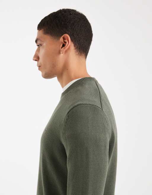 Tommy Jeans essential sweater in dark green, 4 of 5