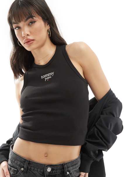 Tommy Jeans – Essential – Tanktop in Schwarz mit Logo - view 1