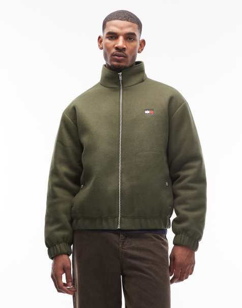 Tommy Jeans essential wool padded jacket in green - view 1