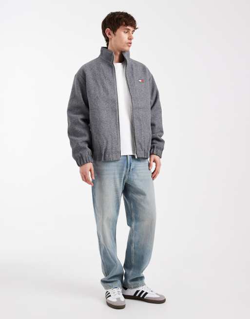 Tommy Jeans essential wool padded jacket in grey, 2 of 5