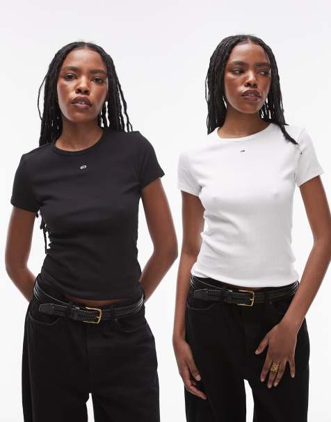 Tommy Jeans – Essential – Zestaw 2 dopasowanych T-shirtów w kolorze białym i czarnym - view 1