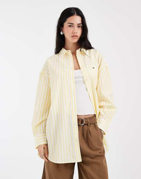 Tommy Jeans Essential – Żółta koszula oversize w paski - view 1