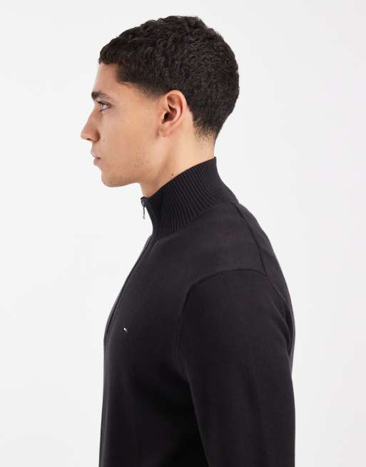 Tommy Jeans Essentials 1/4 zip jumper in black, 4 of 5