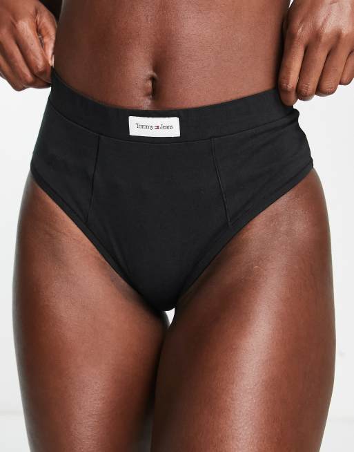 Tommy Jeans logo thong in black, ASOS