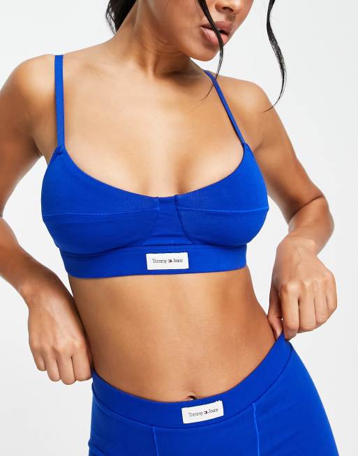 Tommy Icons Unlined Bralette, Blue