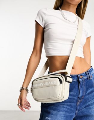 Tommy Jeans essentials crossover bag in stone