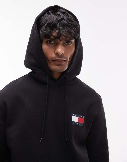 Tommy Jeans - Essentials - Hoodie met vlag in zwart, 4 van 4