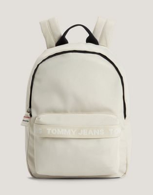 Tommy Jeans essentials logo backpack in Bleached Stone