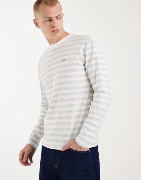 Tommy Jeans essentials long sleeve t-shirt in white stripes