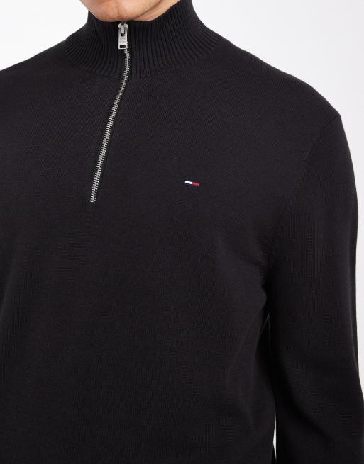 Tommy Jeans - Essentials - Trui met 1/4 rits in zwart, 5 van 5