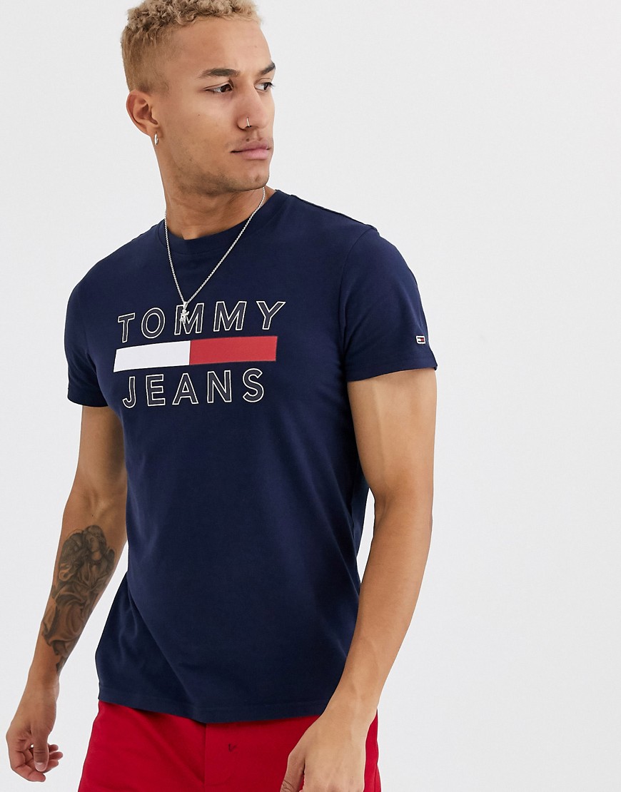 Tommy Jeans – essentiel marineblå t-shirt med logo