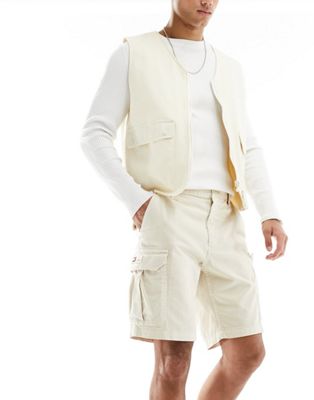 Tommy Jeans Ethan cargo shorts in off white