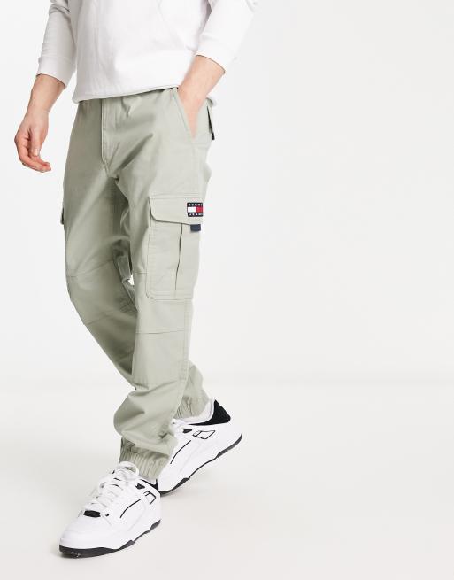 Tommy Jeans – Ethan – Cargohose in verwaschenem Stein