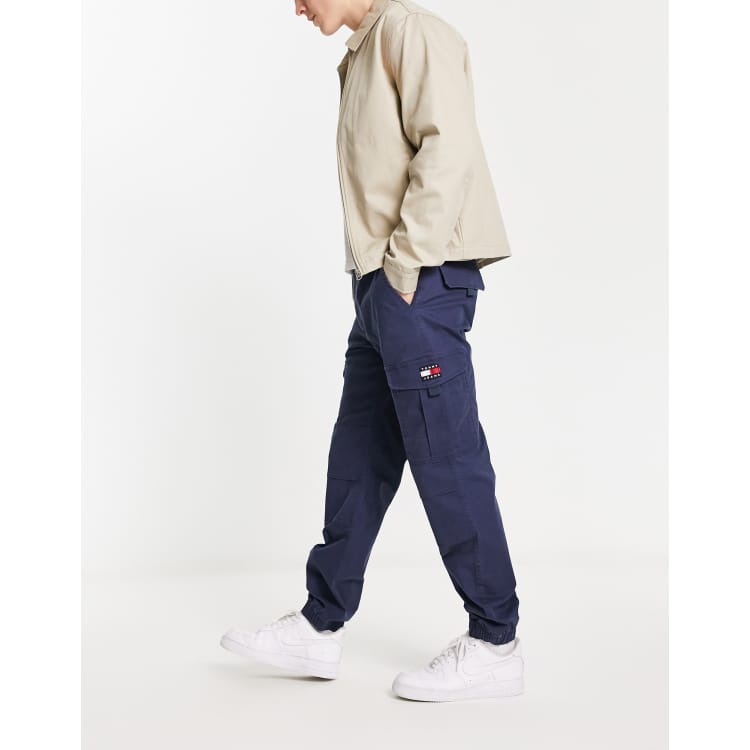 Pantalon cargo bleu marine homme hot sale