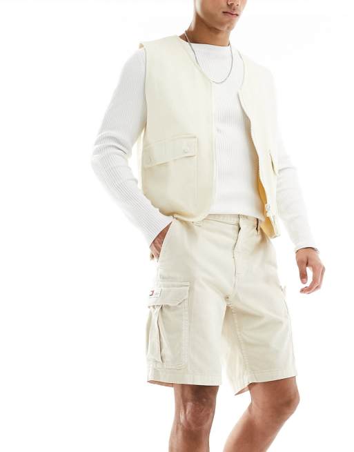 Tommy Jeans - Ethan - Pantaloncini cargo color bianco sporco