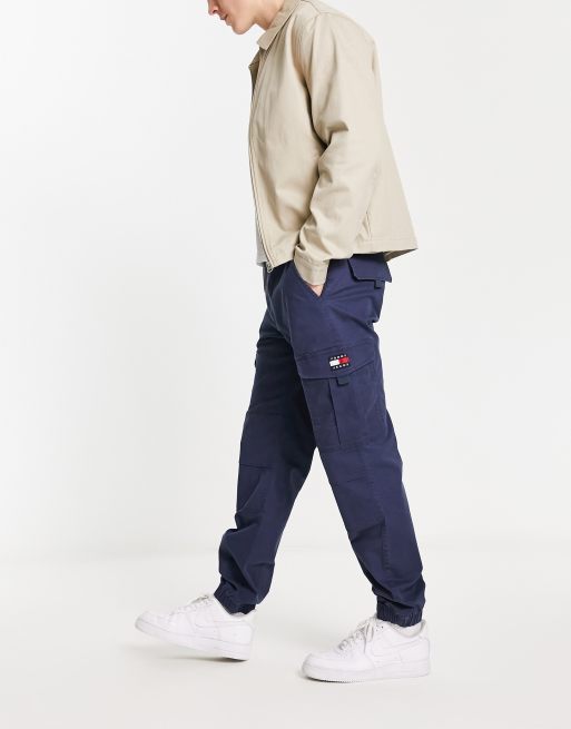 Tommy Jeans Ethan washed cargo pants in navy ASOS
