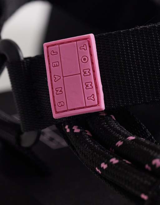 Tommy Jeans Eva chunky sandals with rope detail in black, 2 of 4