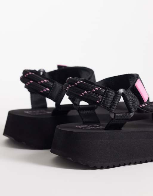 Tommy Jeans Eva chunky sandals with rope detail in black, 4 of 4