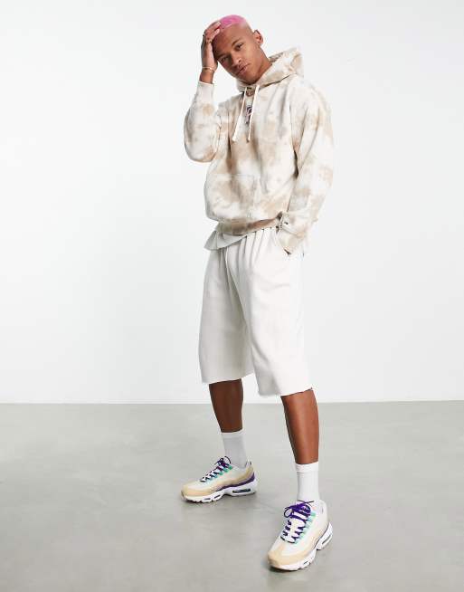 Tommy Jeans exclusive collegiate capsule cotton hoodie in white tie dye with back print WHITE