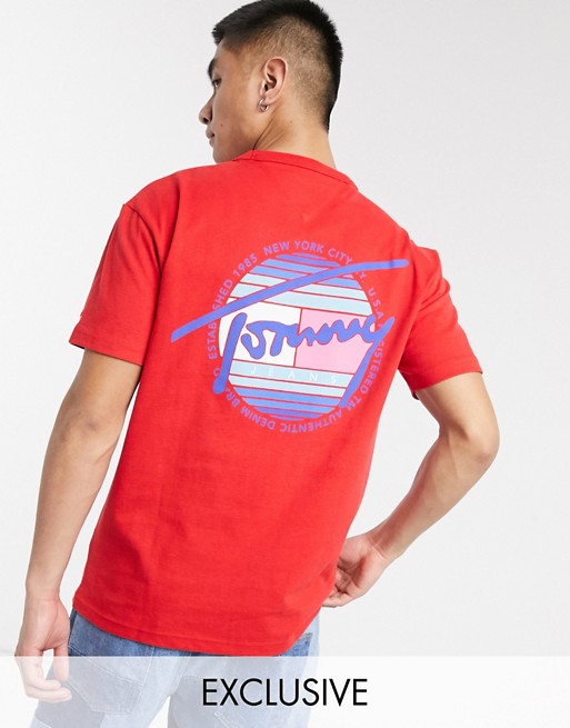 Tommy Jeans Exclusive to Asos t-shirt circular logo front and back print in red