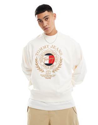 Explorer Luxe logo sweatshirt in off-white