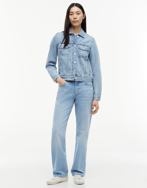 Tommy Jeans Faded denim trucker jacket in light blue, 2 of 6