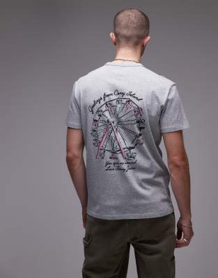 Tommy Jeans Fairground Back Print T-shirt In Gray