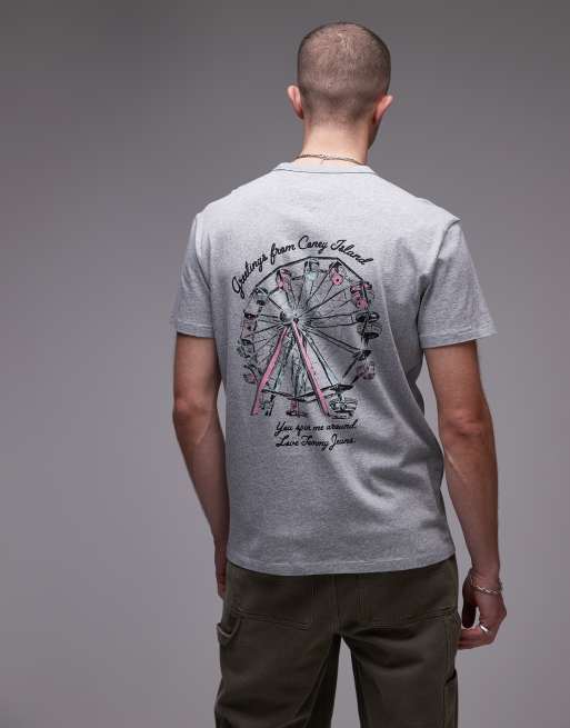 Tommy Jeans fairground back print t-shirt in grey, 2 of 4