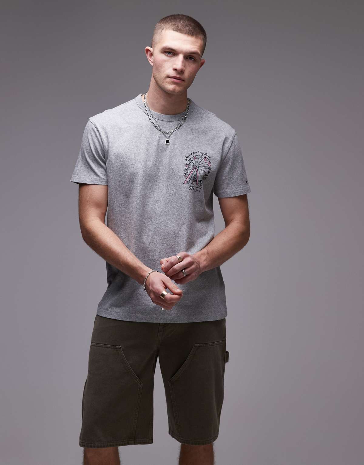 Tommy Jeans fairground backprint t-shirt in grey