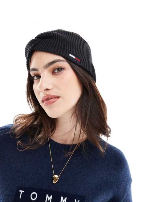 Tommy Jeans - Fascia nera con logo a bandiera