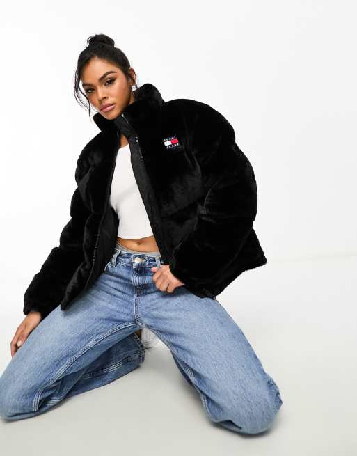 Faux fur outlet puffer jacket