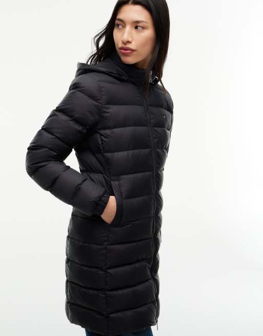 Tommy Jeans Faux Fur Trim Hooded Down Coat in Black, 2 of 6