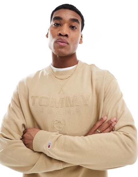 Tommy Jeans - Felpa beige stile college tono su tono - view 1