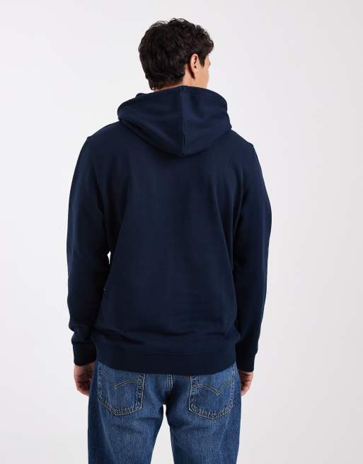 Tommy Jeans - Felpa con cappuccio blu navy con grafica logo sfumata al centro , 3 di 5