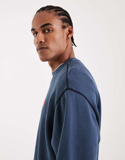 Tommy Jeans - Felpa girocollo comoda blu navy slavato con grafica, 4 di 5