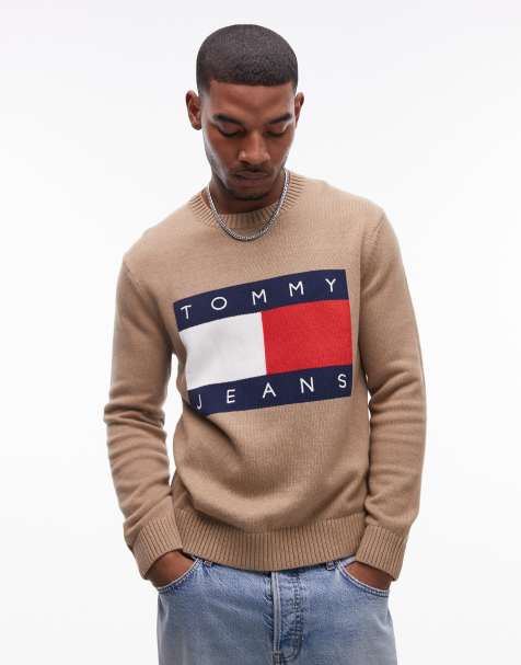 Tommy Jeans - Felpa marrone con bandiera classica - view 1