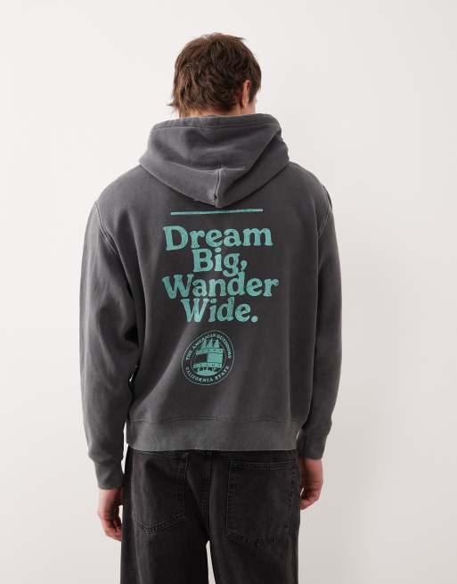 Tommy Jeans - Felpa taglio comodo nero slavato con cappuccio e grafica del logo sul petto 