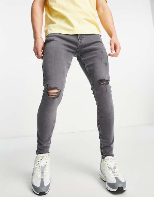 Tommy Jeans – Finley – Jeansy z przetarciami o bardzo obcisłym kroju w odcieniu spranej czerni
