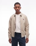 [Tommy Jeans] Tommy Jeans flag backprint workwear jacket-Brown Chest 42 SILT