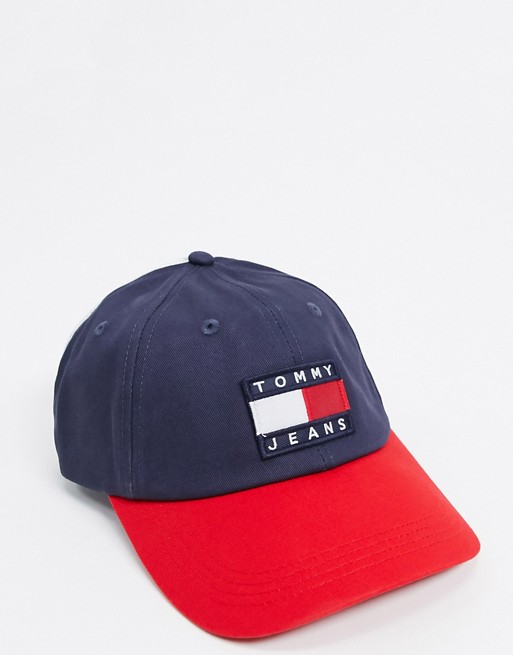 Tommy Jeans flag baseball cap in navy