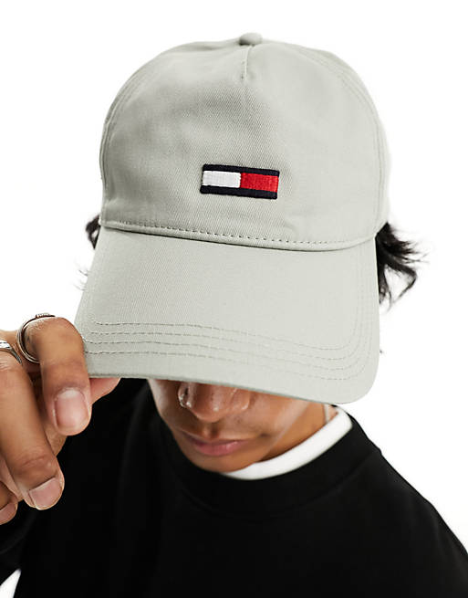Tommy Jeans flag cap in light gray | ASOS