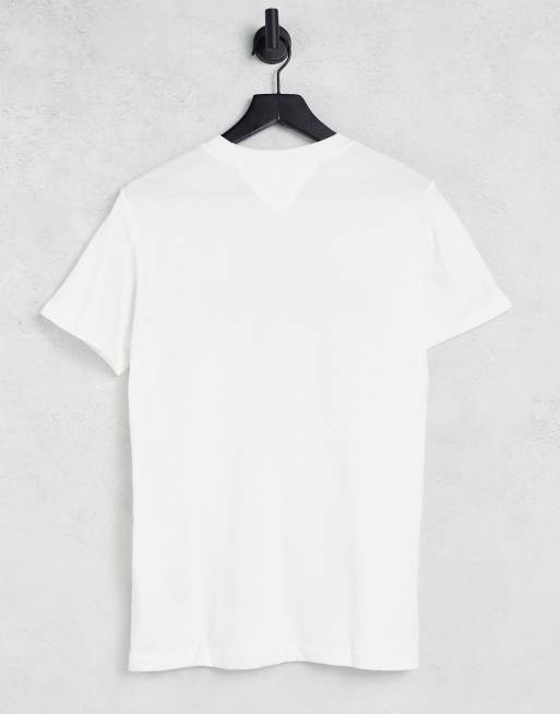 Tommy Jeans flag collegiate logo t-shirt in white, 2 of 4